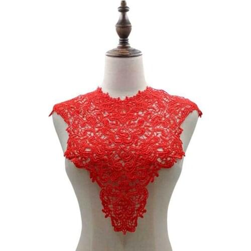 Off Embroidery Big Flowers Lace Neckline Fabric DIY Collar Lace Fabrics for Sewing Supplies Crafts