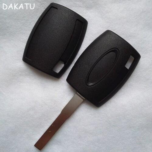 DAKATU With Logo for Ford Fiesta Mondeo Focus C-Max S-Max Galaxy Transponder Remote Key Shell Case Blank Fob (Can install chip)