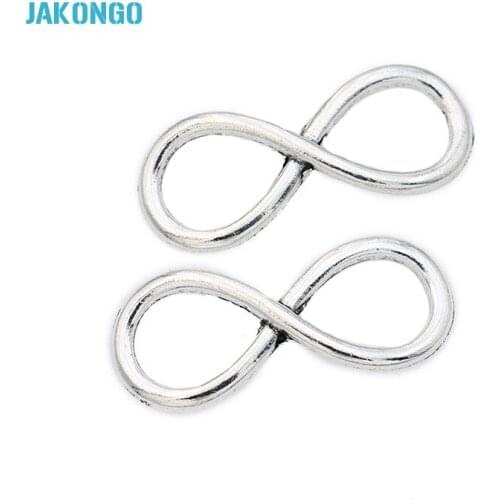 10pcs Tibetan Silver Plated infinity Charms Pendants for Bracelet Necklace Jewelry Making DIY Handmade Craft 32x13mm