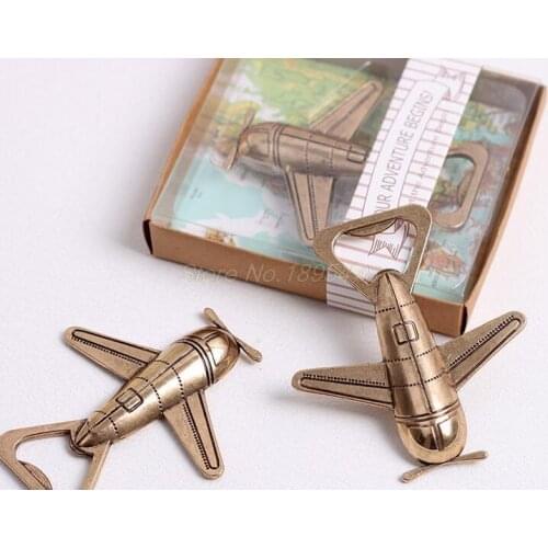 100PCS Airplane Bottle Opener New Wedding Gift Favors Kitchen accessories Bar Tool sport toy