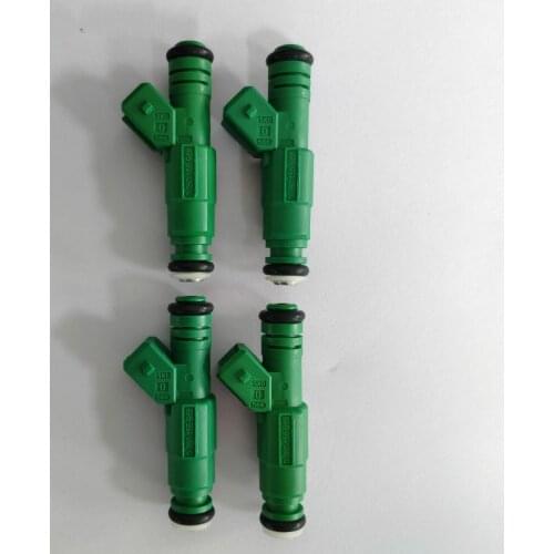 4pcs test video enclosed universal top feed 440cc performance fuel injector Green Giant 0280155968 for vw- for audi- A4 TT