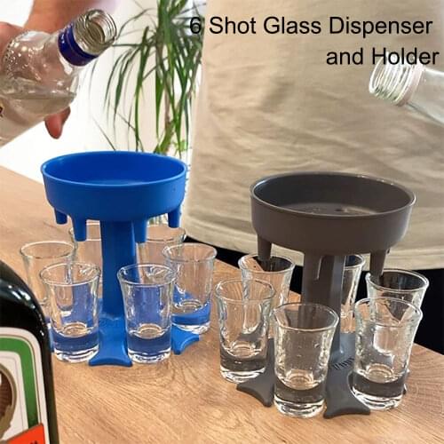 6 Shot Glass Dispenser Holder Wine Whisky Beer Dispenser Rack Bar Accessories Caddy Liquor Dispenser Party Games Drinking Tools