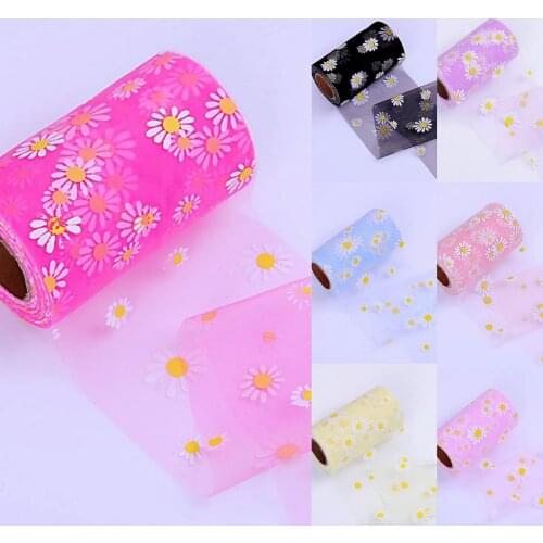 8cm/10cm/12cm/15cm flower tulle roll ribbon 25 yards DIY handmade materials headdress bow bouffant skirt clothing crafts