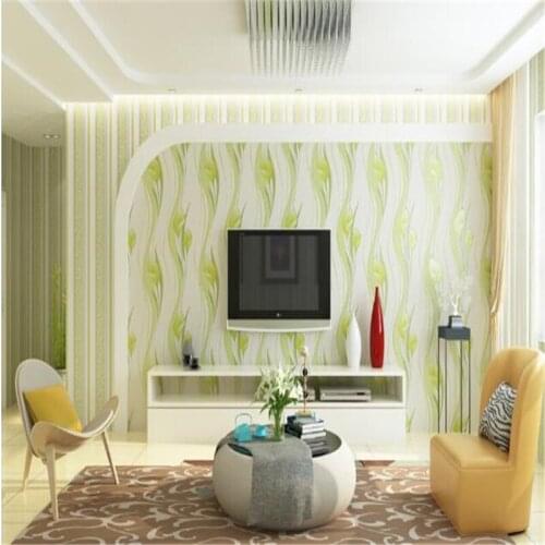 Beibehang Modern minimalist pastoral Tulip deerskin cashmere wallpaper 3D thickening AB version of non-woven decorative bedroom