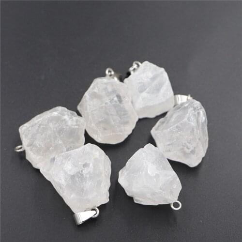 White Yellow Purple Pink Quartz Pendulum Natural Gemstones Irregular Transparent Crystal Pendant Necklace Reiki Treatment