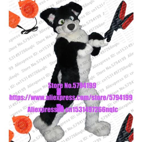 FREE FANS black white HUSKY Dog Wolf Furry Fursuit Suit Costume Cosplay Animal Party Fancy Dress Carnival Birthday Gift