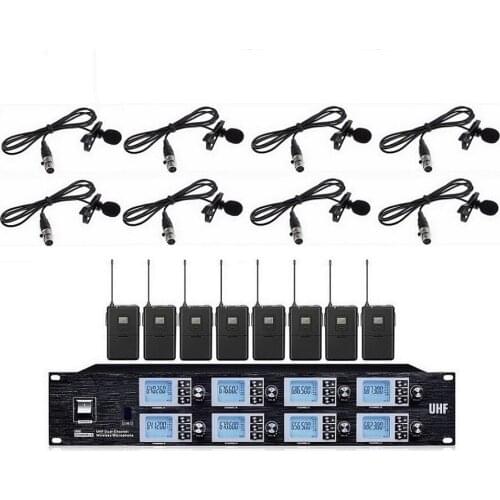 Cordless Microphones for school 8 Channels Professiona UHF Wireless Headset Microphone Mikrofon System For churches Theaters