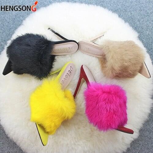 11.5cm Thin High Heels Fur Sandals Women Footwear Gladiator Sandal Female Wedding Sexy Pumps Shoes Ladies Party Evening Sandals