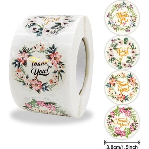 Bronzing Film Flower Birthday Party Handmade DIY Wedding Gift Decoration Thank You Envelope Seal Sticker Baking Label Sticker