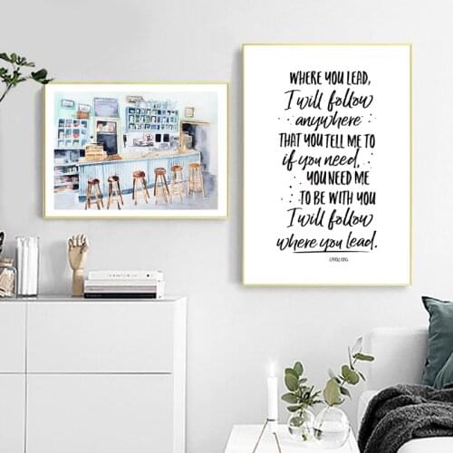 Black White Quotes Canvas Painting Shop Prints Girls Tv Show Umbrella Poster Watercolor Diner Interior Print Wall Art Decor