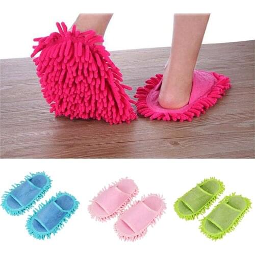 Microfiber Cleaning Cloth Floor Ground Cleaning tools Lazy Slippers House Cleaning Brush 1Pair Novelty Slippers Style Mops