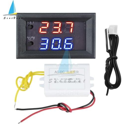 AC110-220V DC 12V W1209WK W1209 LED Digital Temperature Controller Regulator Thermostat Switch With 30CM NTC Sensor Probe