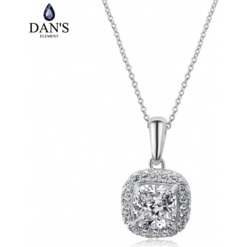 DANS ELEMENT Top Quality Classic White Gold Color Pendant Necklaces For Women Made with Austria Crystal Wholesale DEN111