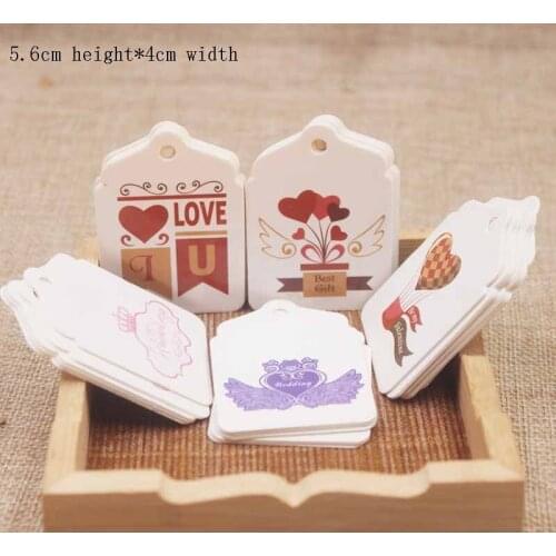 Feiluan new arrival big scallop shape sweet love deisgn wedding tag label full color print gifts hang tag label 100pc/lot
