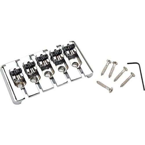 Hot-Chrome 5 String Fixed Bridge for Electric Bass Guitar Parts Accessories