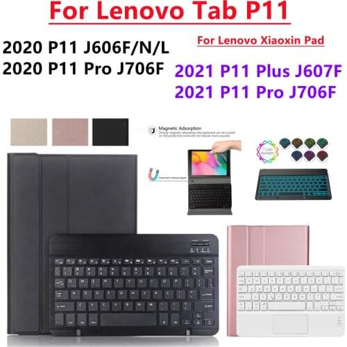 Backlit keyboard Tablet Cover Funda For Lenovo Tab P11 Pro TB-J716F P11 Plus J607F 2021 Wireless Bluetooth keyboard Case Coque