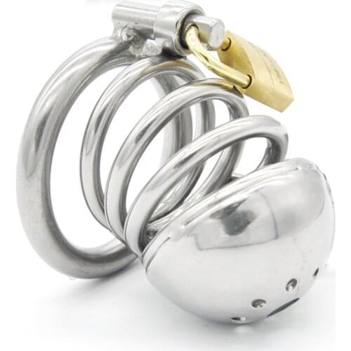 Stainless Steel Cock Cage,Penis Rings,Penis Lock,Male Chastity Device with Padlock,Chastity Belt,BDSM Adult Sex Toys For Men