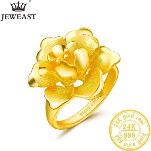 SFE 24K Pure Gold Ring Real AU 999 Solid Gold Rings Elegant Shiny Beautiful Upscale Trendy Classic Jewelry Hot Sell New 2020