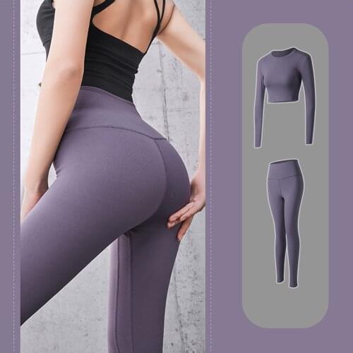 2pcs Women Yoga Set Seamless High Waist Leggings Flexible Hollow Back Tracksuit Workout Clothes for Women Fitness Sport Gym Suit