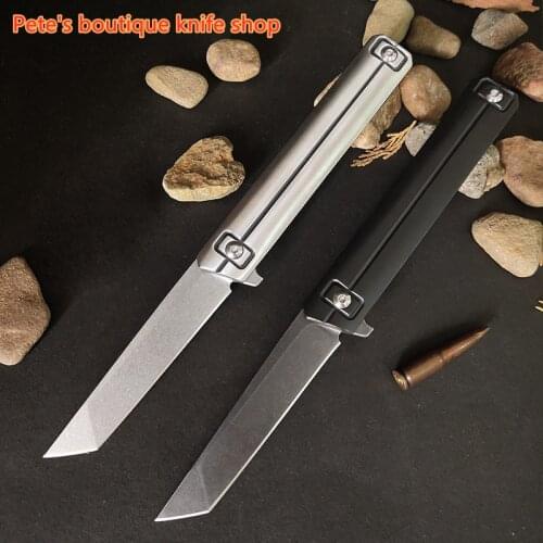 D2 Steel Blade/Stainless Steel Handle Folding Knife,61HRCOutdoor Pocket Knife,Sharp Hunting Knife Collectible Knife StrategyTool
