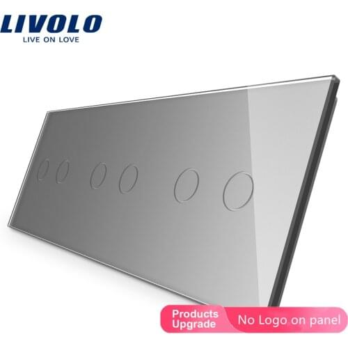 Livolo Luxury Grey Pearl Crystal Glass For DIY Switch,223mm*80mm, EU standard, Triple Glass Panel,VL-C7-C2/C2/C2-15