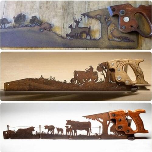 Metal Art Tree Wall Decor Cut Hand Saw Metal Art Wall Art Decor Hand Cut Hand Saw Fathers Day Unique Gift for Man drop shopping