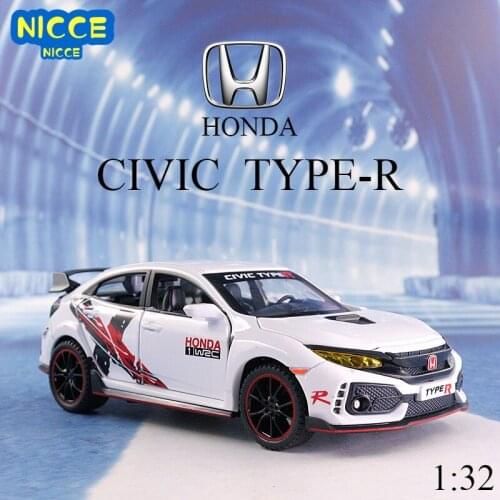 Nicce 1:32 HONDA limited edition CIVIC TYPE-R Diecasts Toy Vehicles Metal Car Model Sound Light Collection Car Toys