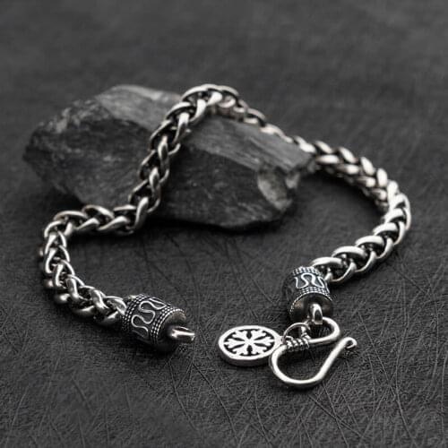 925 Silver Weaving Chain bracelet for men vintage fashion Jewelry Thai Silver High quality mygrillz