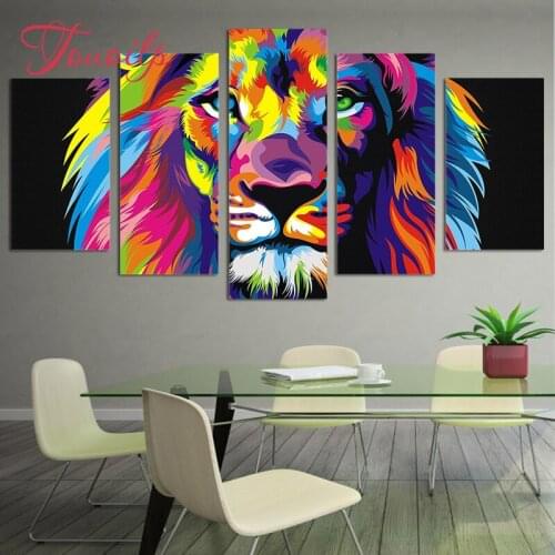 5D Diy Colorful Lion spuare&round diamond painting crystal diamond embroidery diy crystal painting cross stitchsets