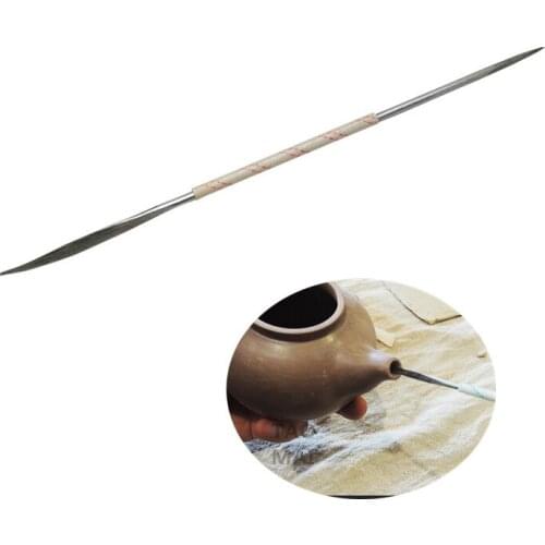 Pottery Digging Spout Knife Steel Needle Punching and Cutting Mud DIY Ceramic Sculpture Repair Rough Engraving Modeling Tool