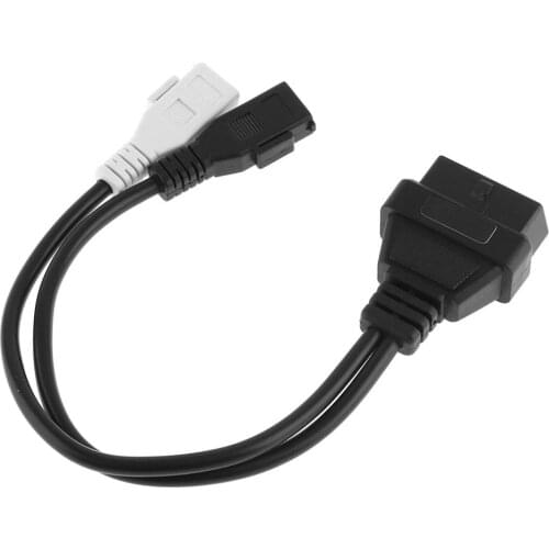 OBD II Double 2 Pin Male to 16 Pin Female Y Splitter Elbow Auto Car Diagnostic Connector Cable Adapter with 20CM Line for AUDI