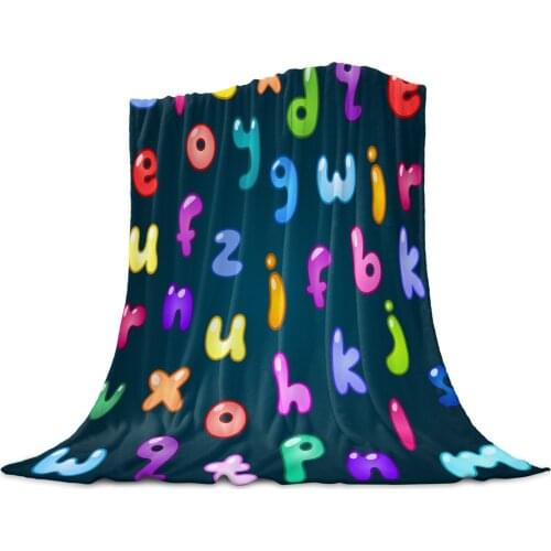 Living Room Sofa Blanket Color Fruit Font English Neon Children Soft Throw Blanket Travel Airplane Hotel Portable Thin Blanket