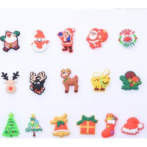 1pcs Soft PVC Shoe Charms Christmas Croc JIBZ Accessories Decorations Clogs Buckle for Croc shoes charm for Christmas Gift