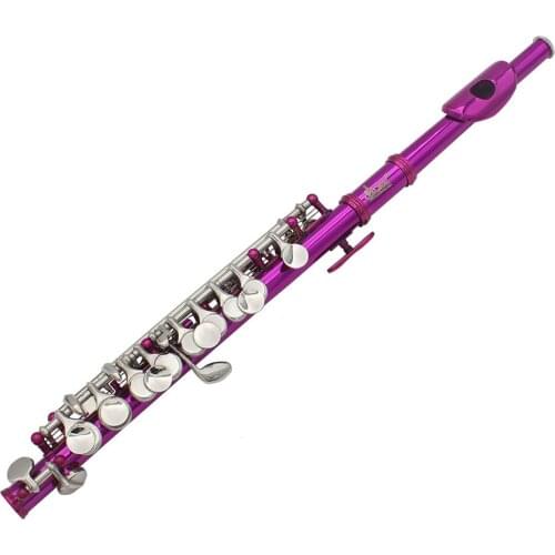 Piccolo Ottavino Half-size Flute Plated C Key Cupronickel with Cork Grease Cleaning Cloth Screwdriver Padded Box Rose Red