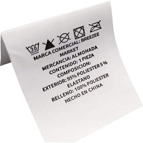 Custom Clothing Care Instructions Labels For Jecket Custom Silk Material Wash Label For Clothes Sewing Fabric Tags For Gift