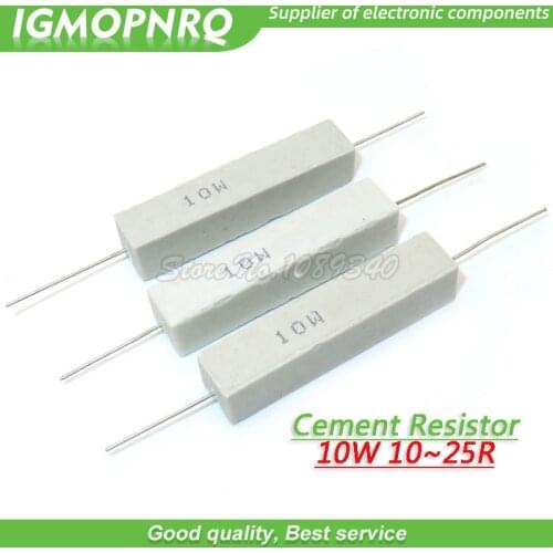 10pcs 10W 10 15 20 25 ohm Cement resistance resistor 10R 15R 20R 25R IGMOPNRQ