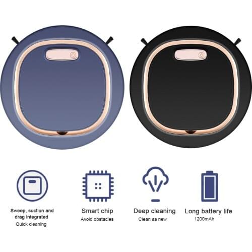 3 In 1 Intelligent Robot Vacuum Cleaner Sweeper 1200 mAh Battery Suction Vacuum Cleaner Robot for Floors Pet Hair Dust