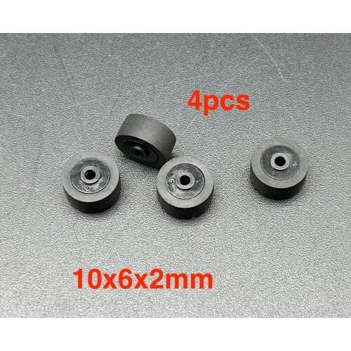 4pcs 10mm*6mm*2 wheel belt pulley rubber audio pressure pinch roller for vintage cassette deck tape recorder Stereo player