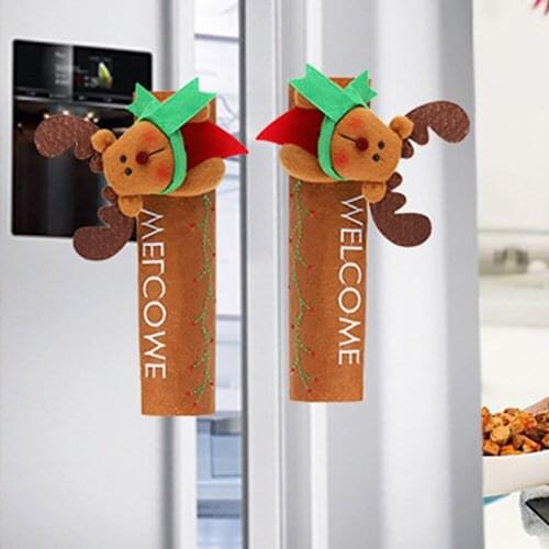 Christmas Cover Pulling Sleeve Home Tool Accessories Door Handle Protection Antiskid 2pcs/set Non-woven Fabric Festival Supplies