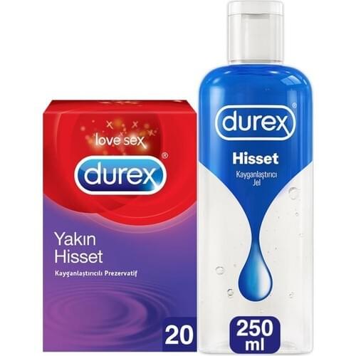 Durex Lubricant Gel Feel 250 ml + Durex Close Feel Thin Condom their Advantage Pack