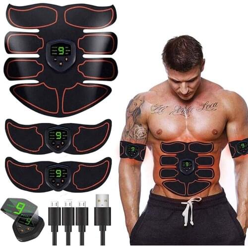 Abdominal Muscle Stimulator ABS EMS Trainer Body Toning Fitness USB Rechargeable Muscle Toner Workout Machine Men Women Training