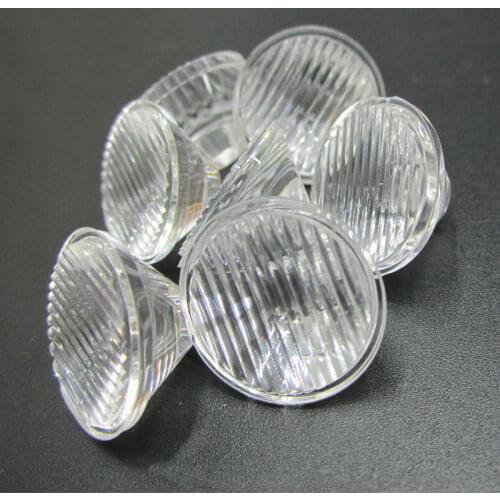 1w 3w LED optical lenses, High Power led lens 20mm stripe surface 5/10/15/25/30/45//60/90/120 degree excellent quality