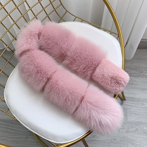 2020 New Winter Women Fashion Scarf 80*14cm Thickened Fluffy Furry Faux Fur Collar Crossed Design Solid Scarves Neck Warmer Wrap