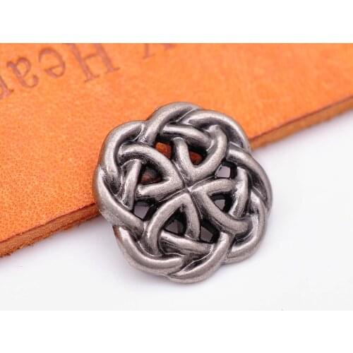10X 19*19mm Antique Sliver Western Cowboy Celtic Knot Conchos For Saddles Headstall Bridle Leathercraft Decor