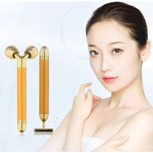 2Pcs Face Massagers Tighten Skin Increase Skin Metabolism Zinc Alloy T-shaped Vibrating Facial Rollers for Ladies