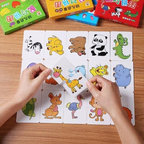 32PCS toddler card match game cognitive truck fruit animal life set to puzzle baby childrens cognitive puzzle toy