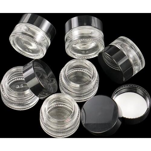 5pcs 5ml Mini Glass Box with Plastic Lid Wax Oil Container Ointment Cosmetic Storage Jar Home Use Practical Hot Sale