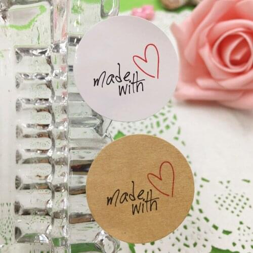 500PCS/lot Handmade/thank you Stickers Kraft Label Sticker DIY Hand Made For Gift Cake Baking Sealing Label