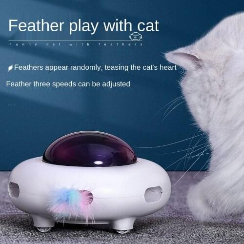 Automatic Feather Teaser Cat Toys Random Interactive Electric Crazy Toys For Kittens Cat Intelligent Toy Automatic Steering Led
