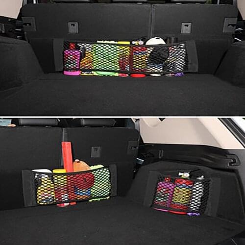 Black Car Rear Trunk Seat Back Storage Magic Tape Net String Nylon Resilient Bag Auto Organizer Seat Back Bag Multiple sizes